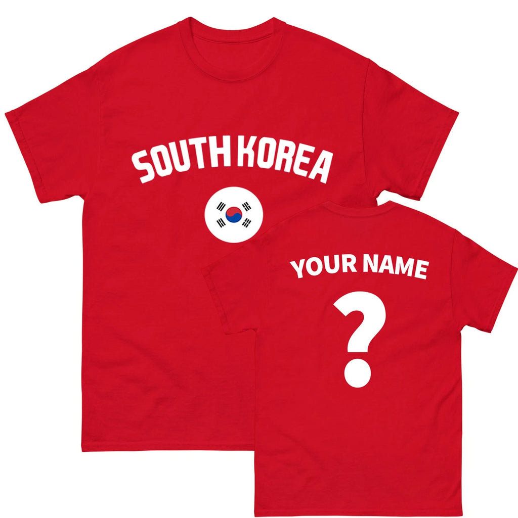 Personalised South Korea football T Shirt, Custom Name and Number Football Tee