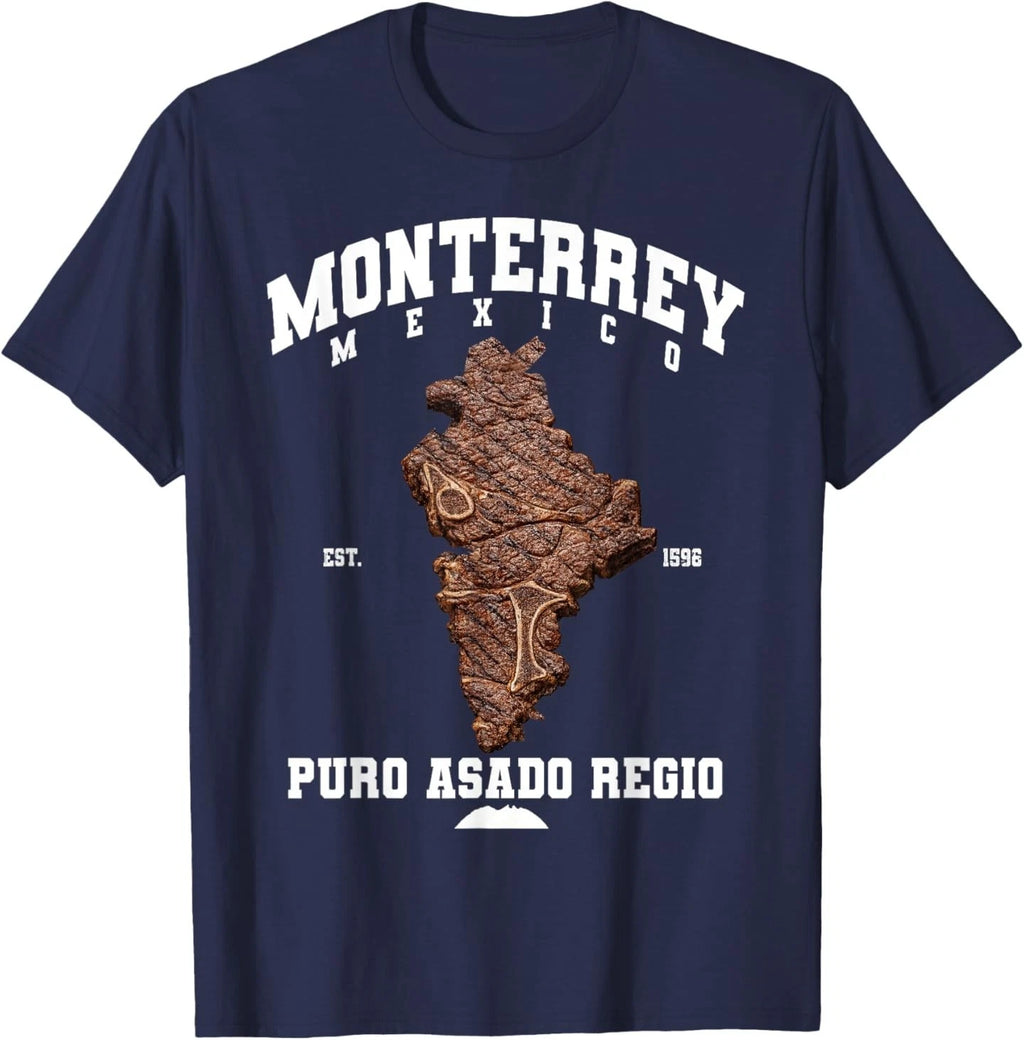 Monterrey Nuevo Leon Carne Asada Steak Map Mexican Grill T-Shirt