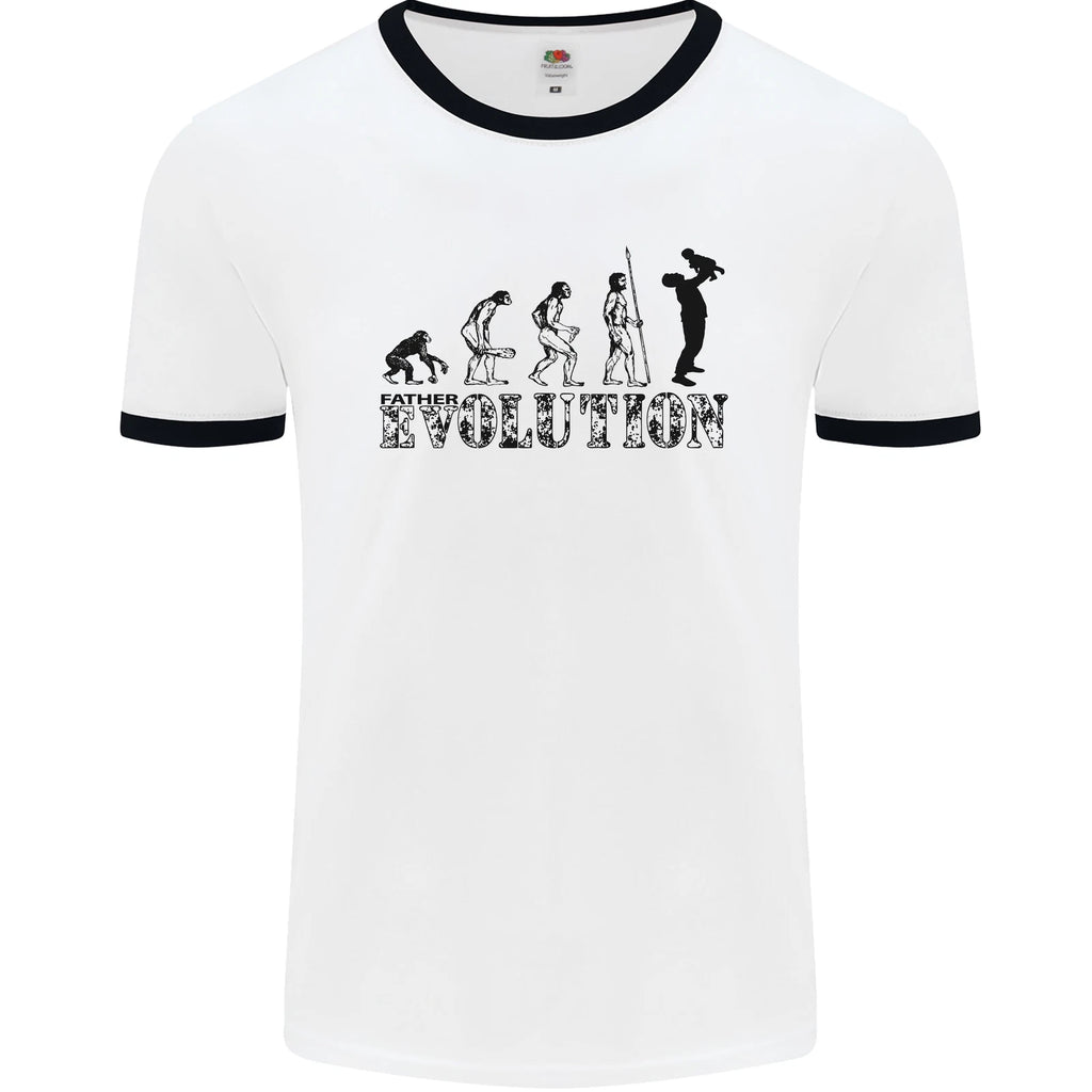 Father And Son Evolution Fathers Day Dad Mens Ringer T-Shirt