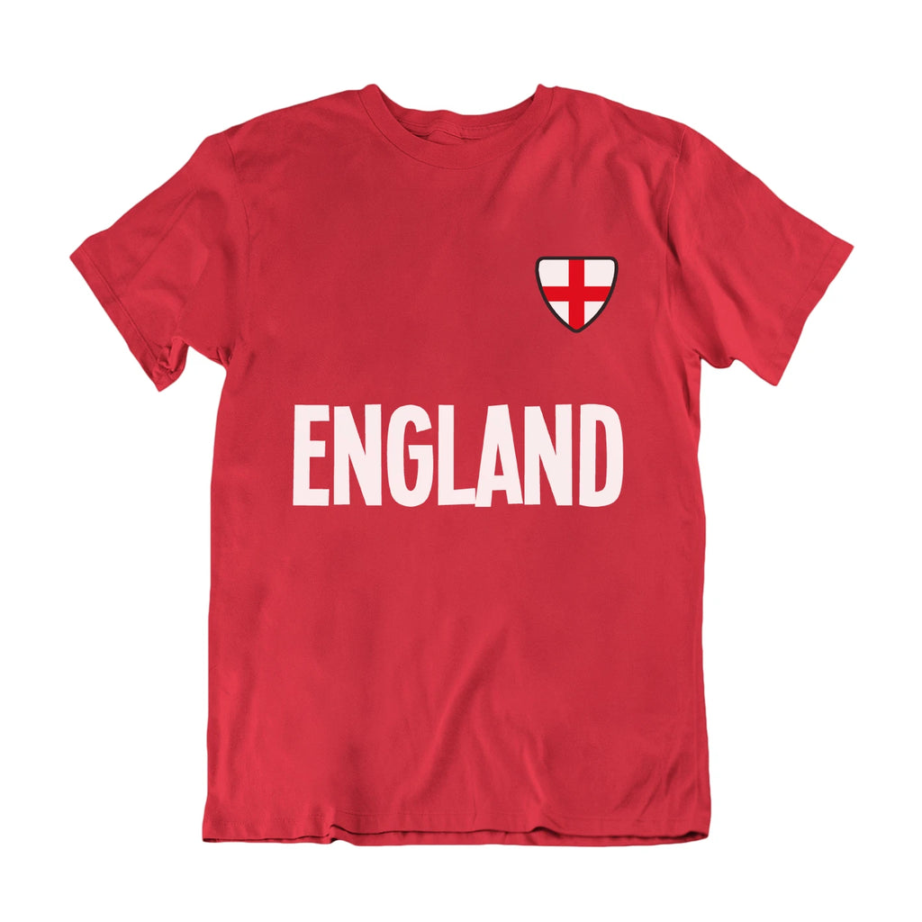 Adult or Kids ENGLAND Country Name Badge Football T-Shirt 2026 World Eudo Cup