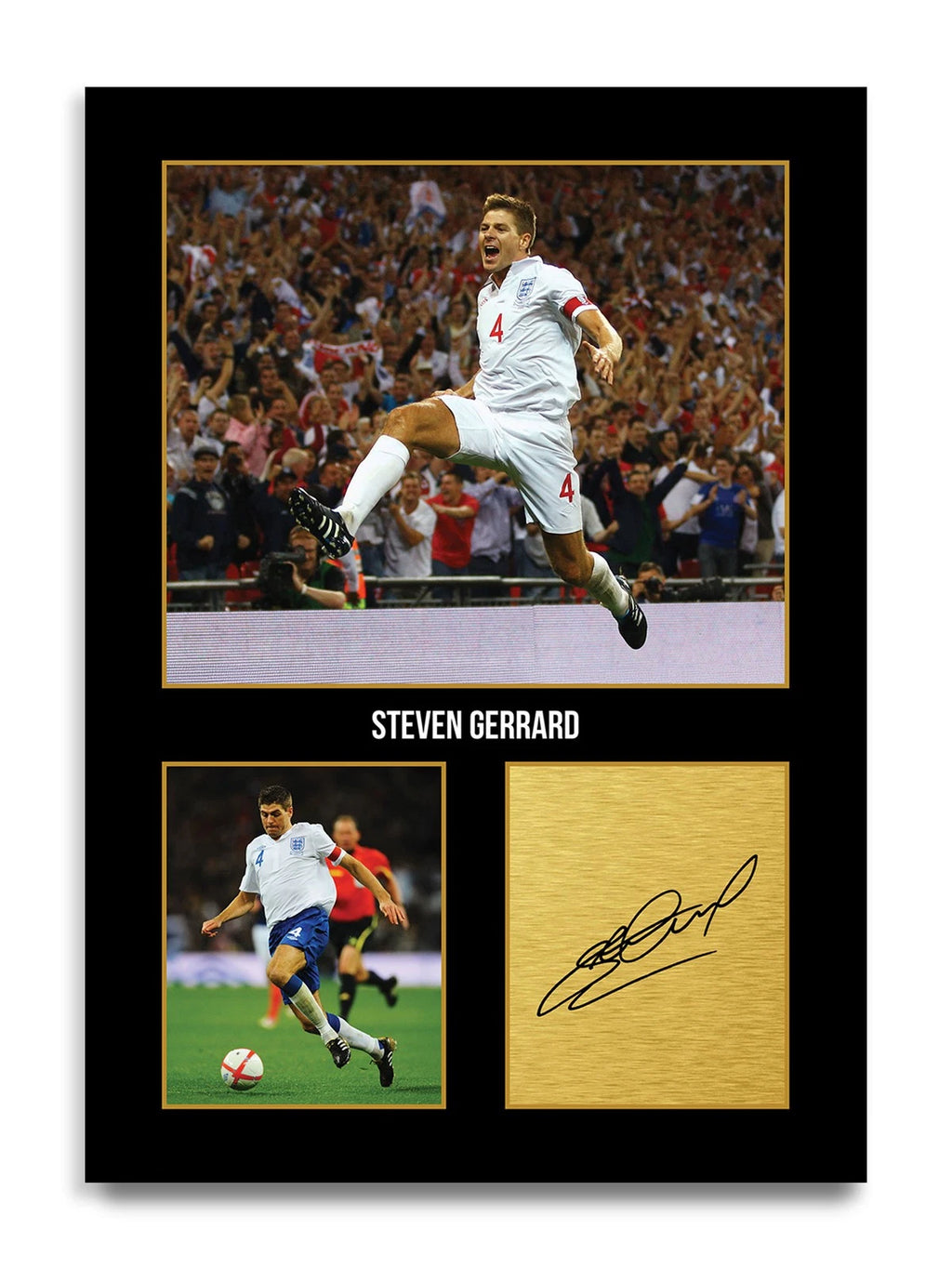 Steven Gerrard Football Player Autograph Print Gift Item England Soccer Art