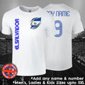 El Salvador Football Fan T-shirt Personalised Mens Ladies Kids Euros World Cup