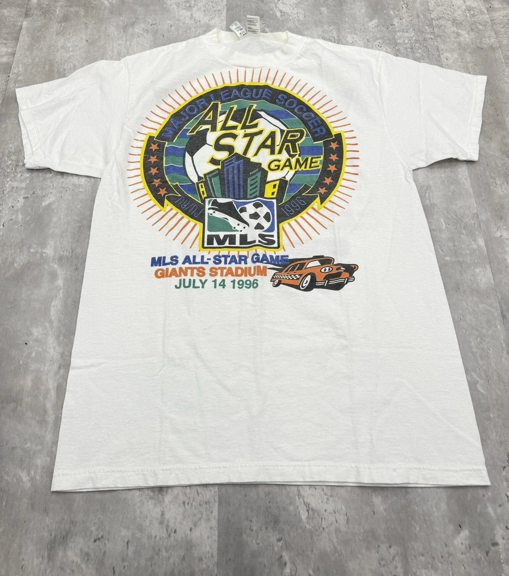 Vintage 1996 MLS All Star Game T Shirt Giants Stadium Soccer Tultex USA L