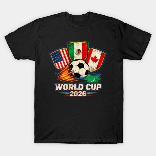 World Cup 2026 T Shirt Soccer Football Fan Graphic Tee Retro Sports Apparel