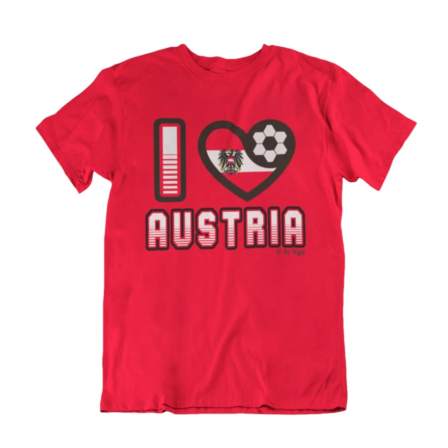 I LOVE AUSTRIA  Football  T-Shirt World Cup 2026, Adults Kids Or Baby, World Cup