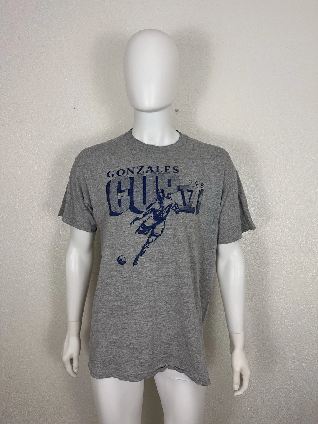 Vintage 1998 Gonzales Cup Soccer T-Shirt - Gray - Size XL