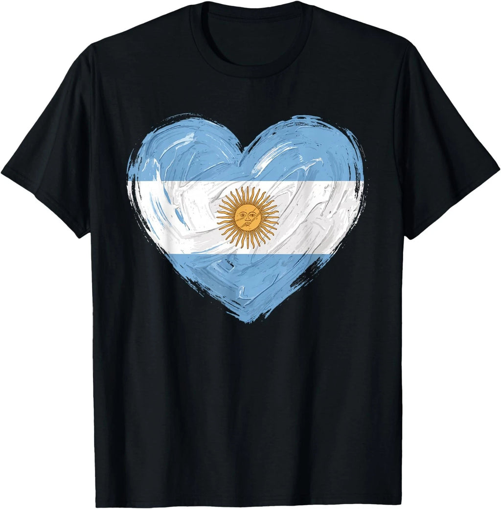 Argentina Flag Heart Soccer Football Supporter T-Shirt