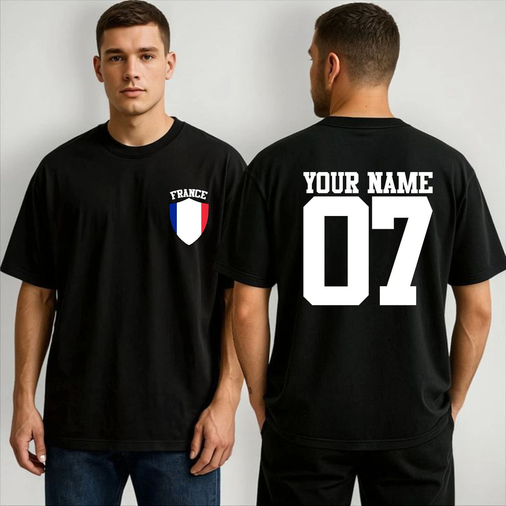 Personalized Team France T-Shirt Custom Name Number Soccer Supporters Fans Top