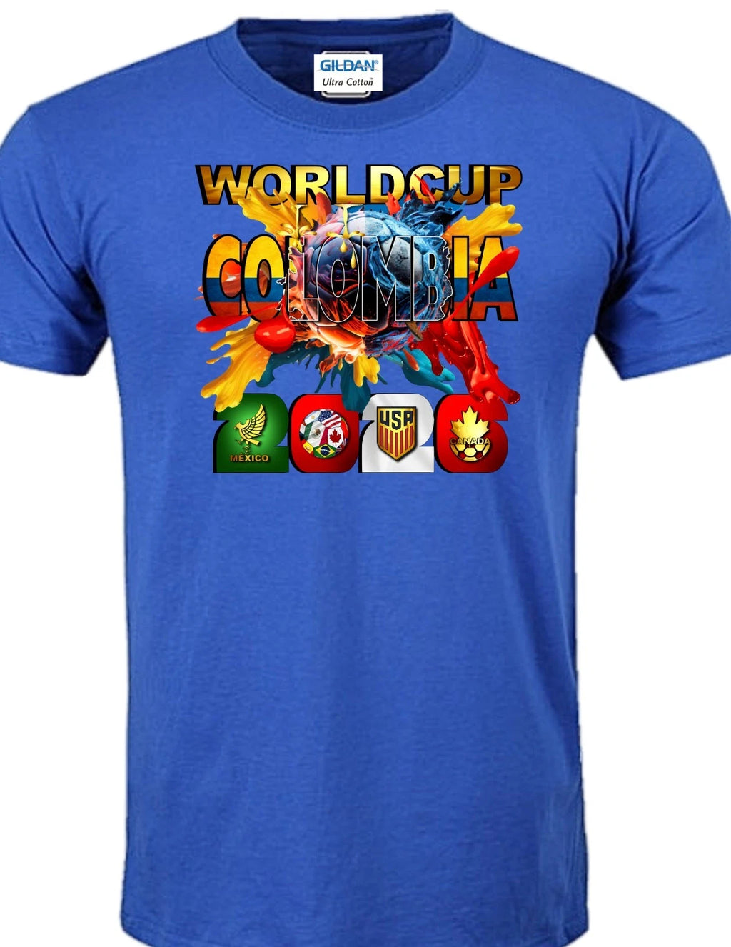 COLOMBIA SOCCER WORLD CUP 2026 100% COTTON 100% PRESHRUNK GILDAN