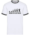 Born To Play Bass - Mens Ringer - Guitar Music Rock