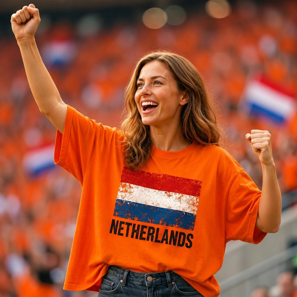 Netherlands Flag T Shirt Orange Fan Jersey Supporter Tee Dutch Football Pride