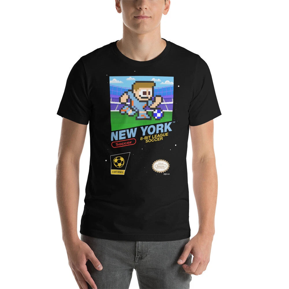 New York City Football Club FC 8-bit Retro League Soccer Football Club T-Shirt