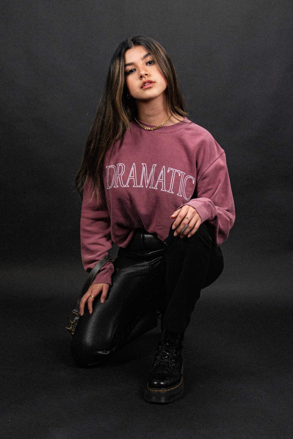 Sara Echeagaray: Dramatic Vintage Maroon Crewneck