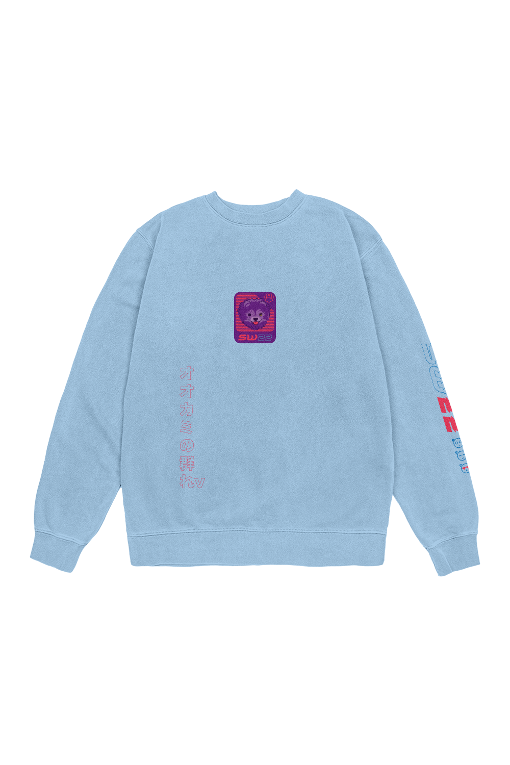 SssniperWolf: Synthwave Light Blue Crewneck