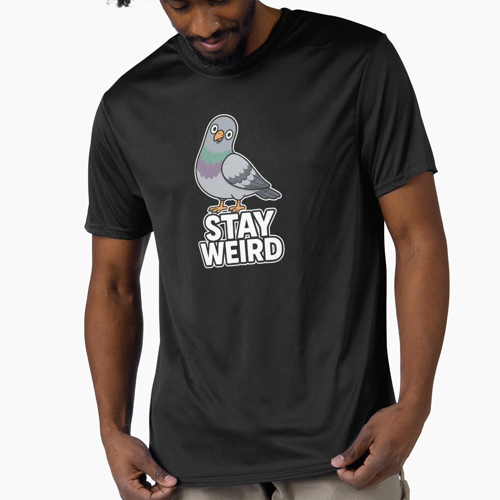 Stay Weird Pigeon Sticker Cute Cartoon Bird Design by ChirpInc