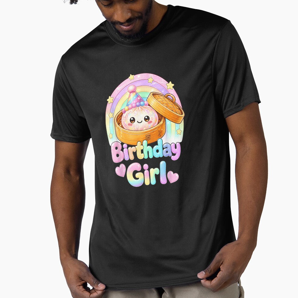 Kawaii Birthday Girl Cute Dim Sum Dumpling In Bamboo Steamer Rainbow by PhocoNibict