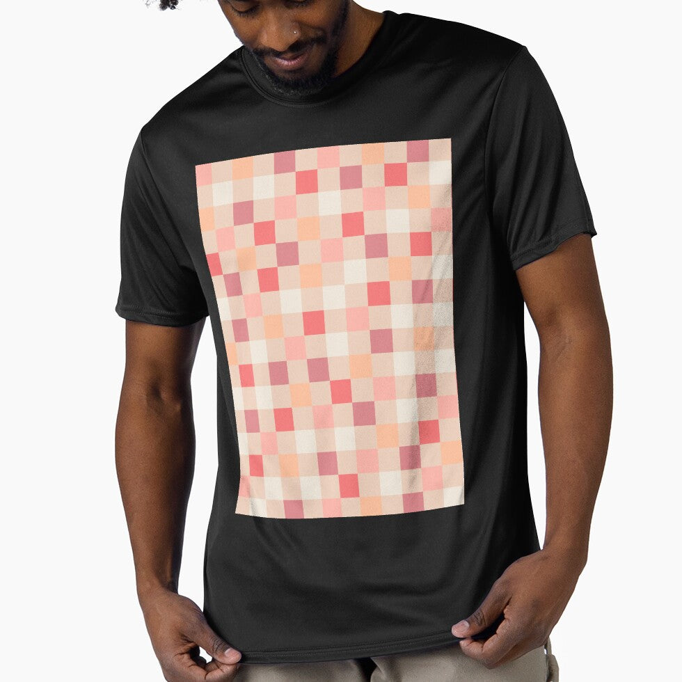 Peach Check Blush Pink Plum Checkered Pastel Pattern by kierkegaard
