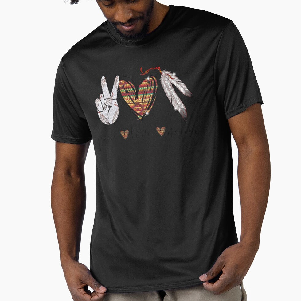 Peace Love Native American Hippie Heart Native by Arif Himawan