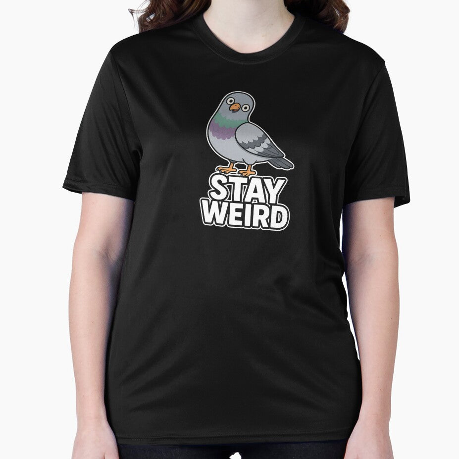 Stay Weird Pigeon Sticker Cute Cartoon Bird Design by ChirpInc