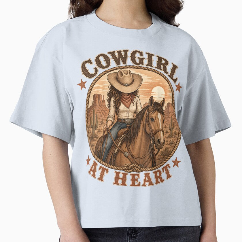 Cowgirl at Heart Western Horse Riding T-Shirt by Dbm Teeverse