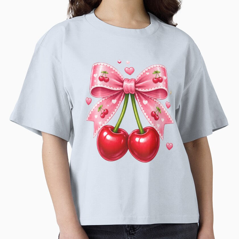Kawaii Cherry Bow Cute Coquette by Pampam-stickers