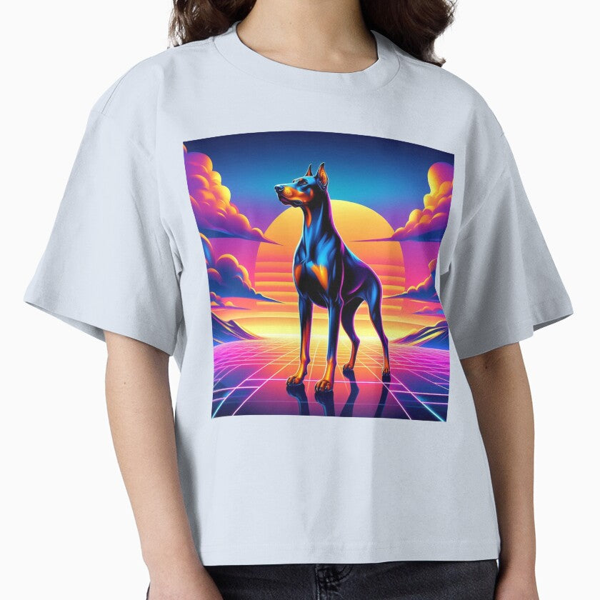 Neon Doberman – Synthwave Sunset Power Design by Dogandesighn