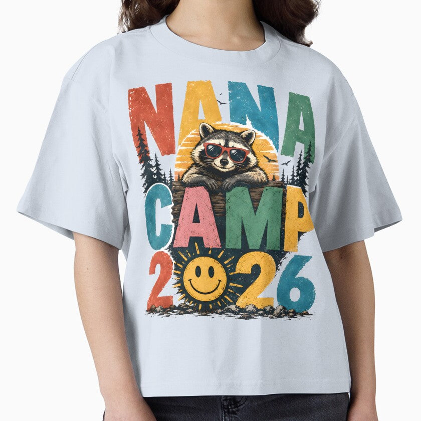 Nana Camp 2026 Retro Raccoon Grandma Summer Vacation Gift by AnnDesignStudio