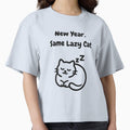 New Year Same Lazy Cat – Funny Cat New Year Quote for Cat Lovers by Shopk9