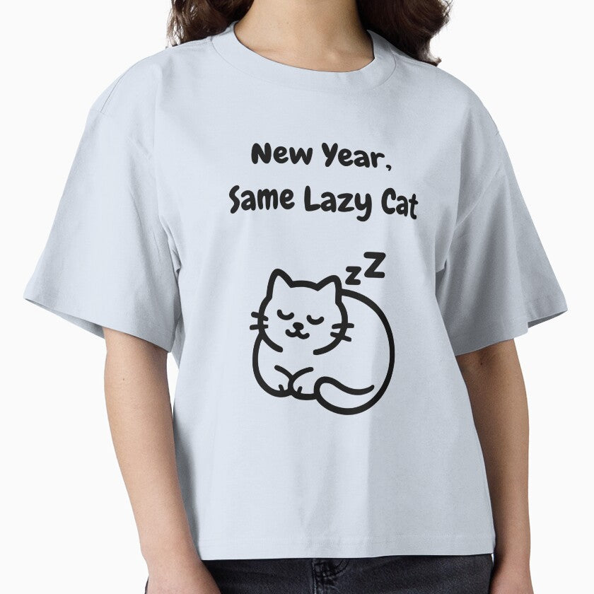 New Year Same Lazy Cat – Funny Cat New Year Quote for Cat Lovers by Shopk9