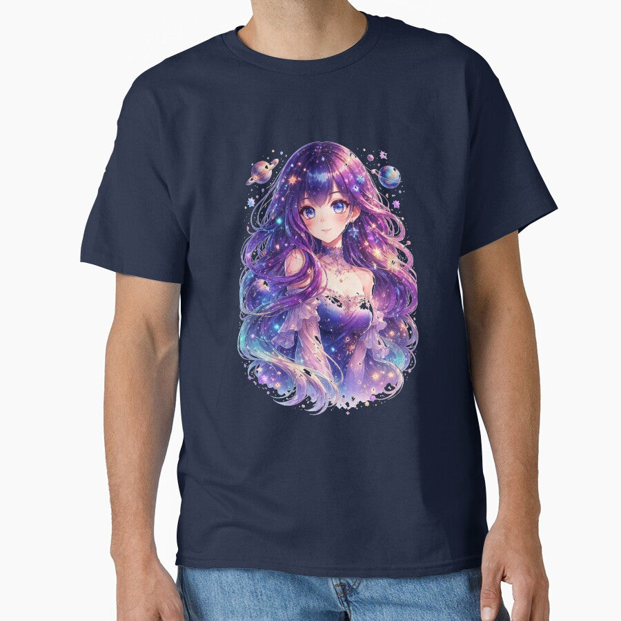 Galaxy Hair Anime Girl Fantasy Art by InspireArtI