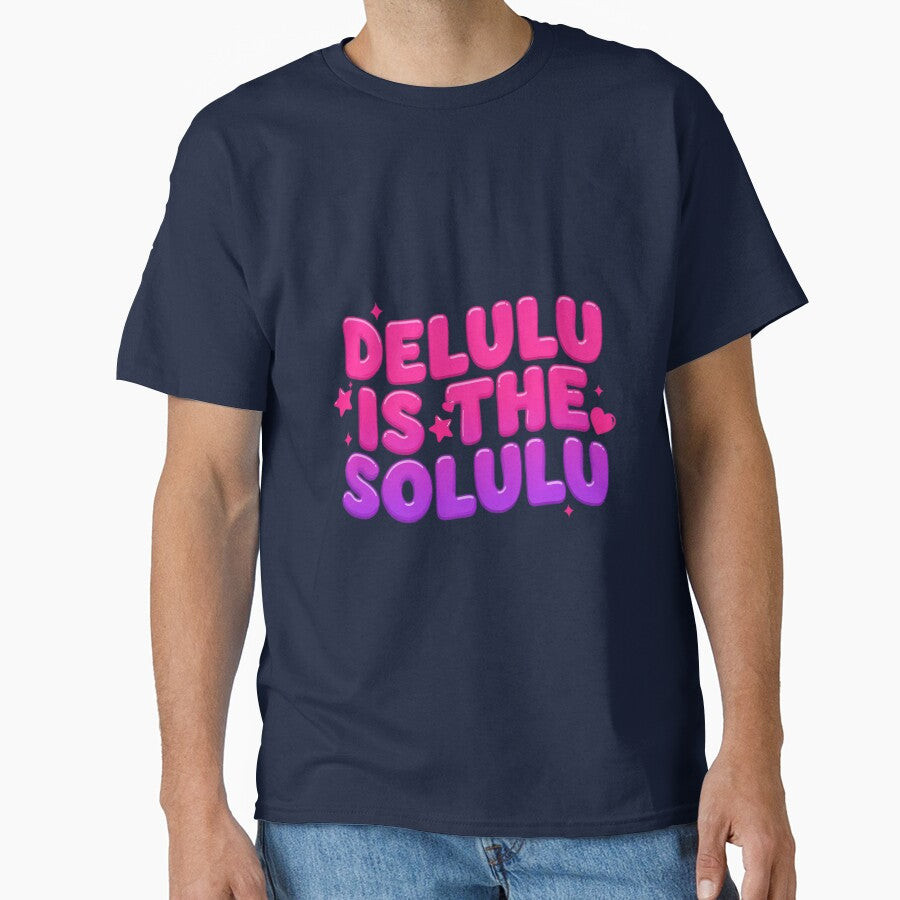 Delulu is the Solulu Funny Gen Z Trendy Bubble Letter Design by Barkashow