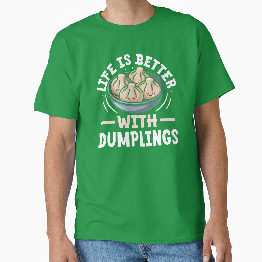 Life Is Better with Dumplings – Cute Kawaii Dumpling Bowl by EmeraldeaArt