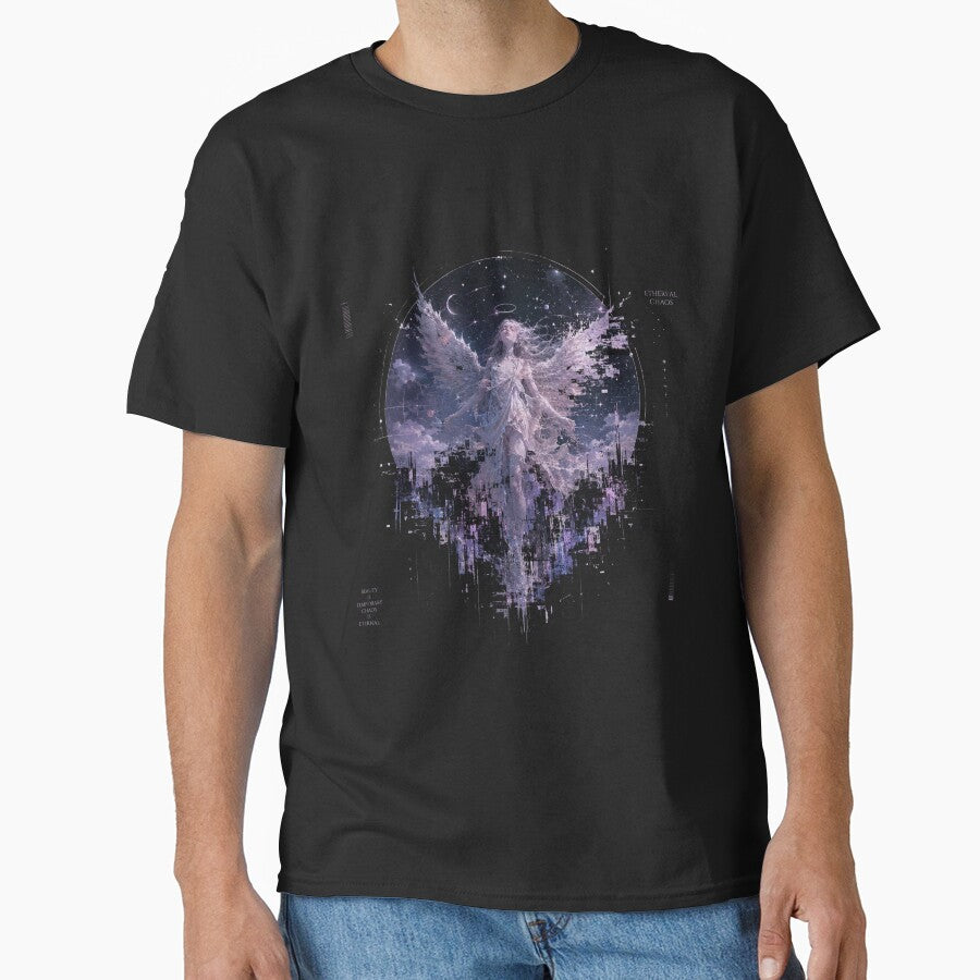 Ethereal Chaos — Glitch Angel Dark Fantasy Art Print | Gothic Celestial, Dark Academia by ArtofDari