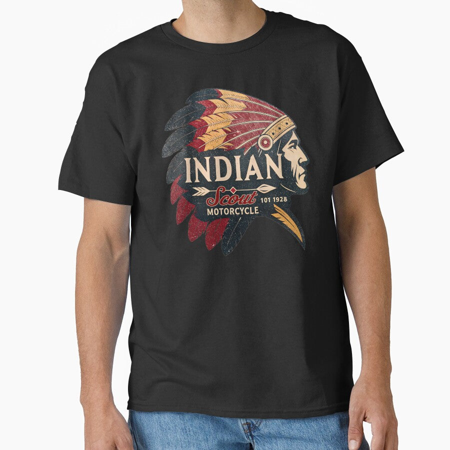 Indian Scout 101 1928 Classic Vintage Motorcycle by EdGraphy