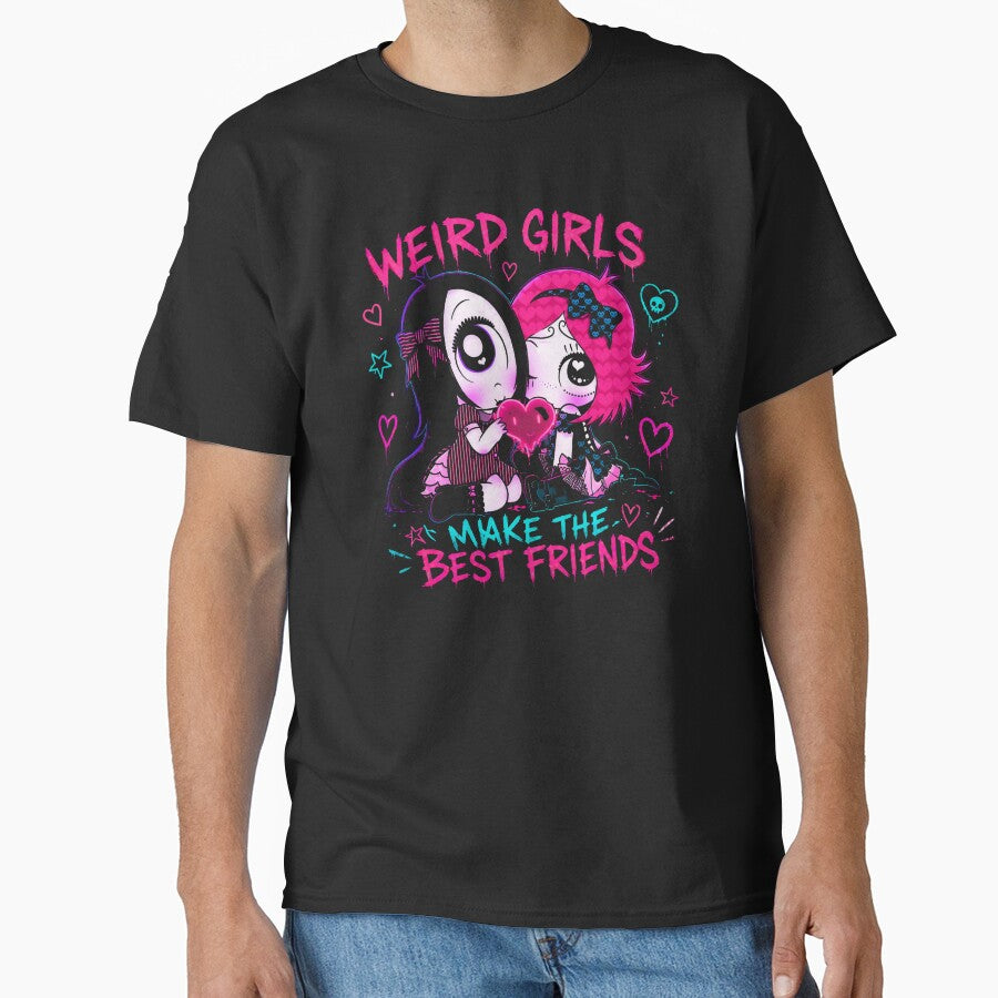 Weird Girls Make The Best Friends Neon Goth Cute Aesthetic | Emo Kawaii Friendship Design by IdentityThread