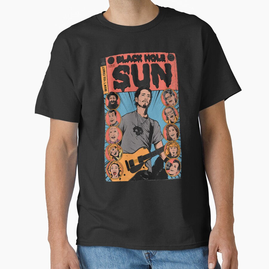 Grunge Rock Guitarist With Comic Book Character Portraits by Houssam labrirhli