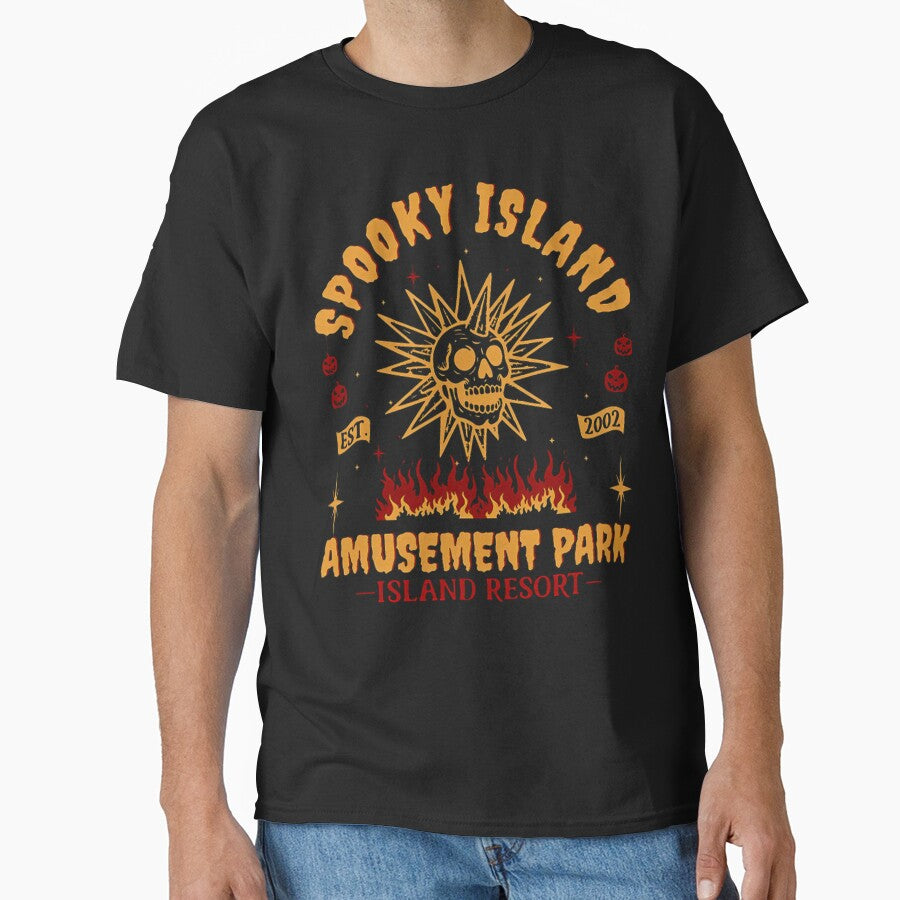 Retro 2000S Halloween Movie Spooky Island Amusement Park by Yoclod