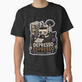 Depresso Espresso Goth Coffee Cartoon Sticker | Productivity Pending by Snackwave Ninety