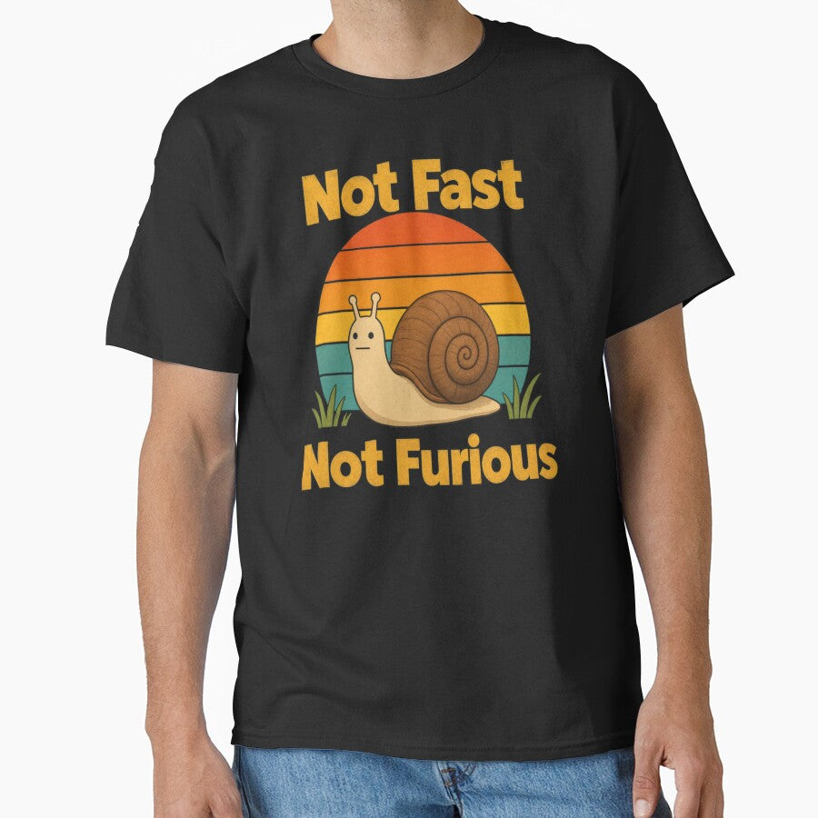 Not Fast Not Furious Snail Funny Slow Life Retro Vintage Sunset by Zizo-DR44