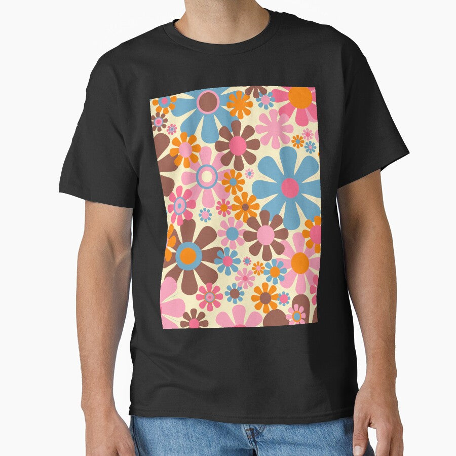 Groovy Retro 60s 70s Floral Pattern by kierkegaard