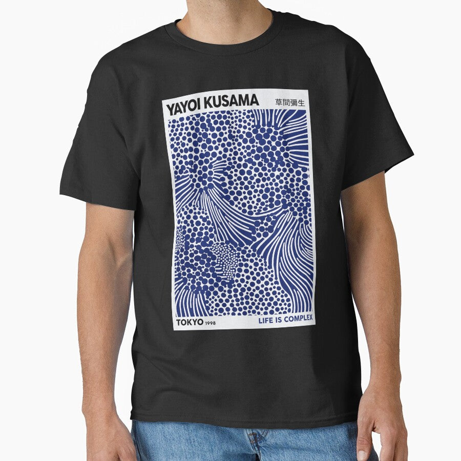 Yayoi Kusama Life is Complex Poster 1998 - Blue White Dots Wall Art Print, Tokyo Abstract Decor by ArleenCostums