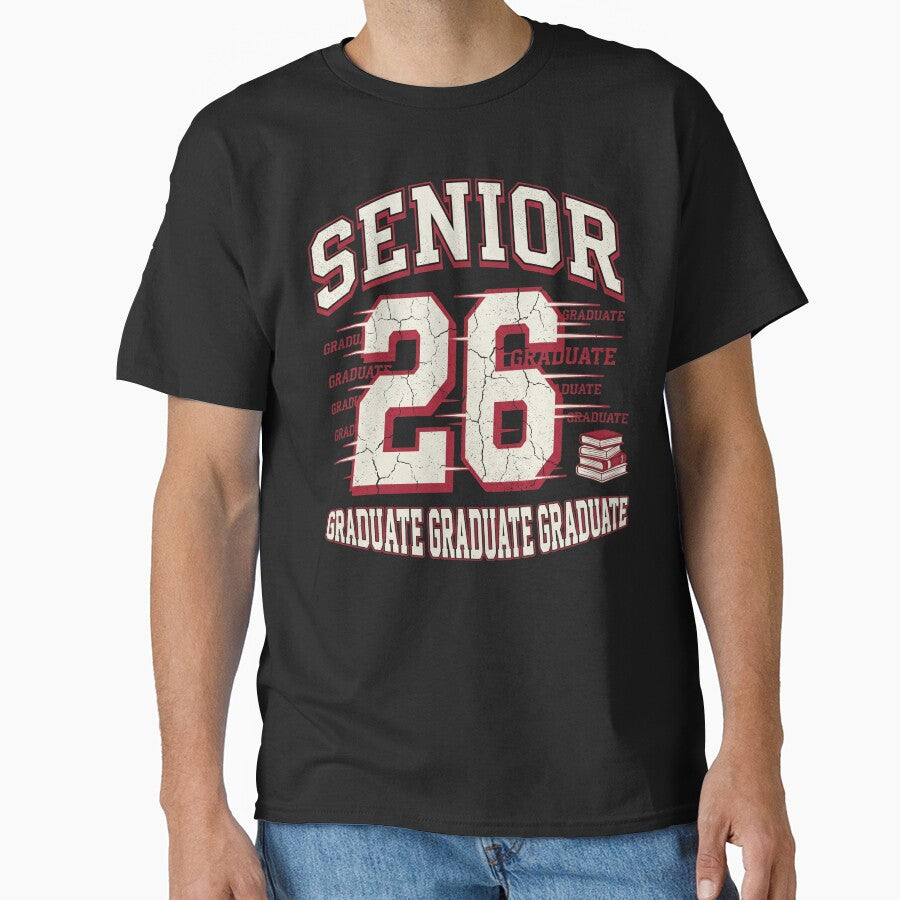 Senior 26 Collegiate Graduation Distressed Typography by TeNovaStudio