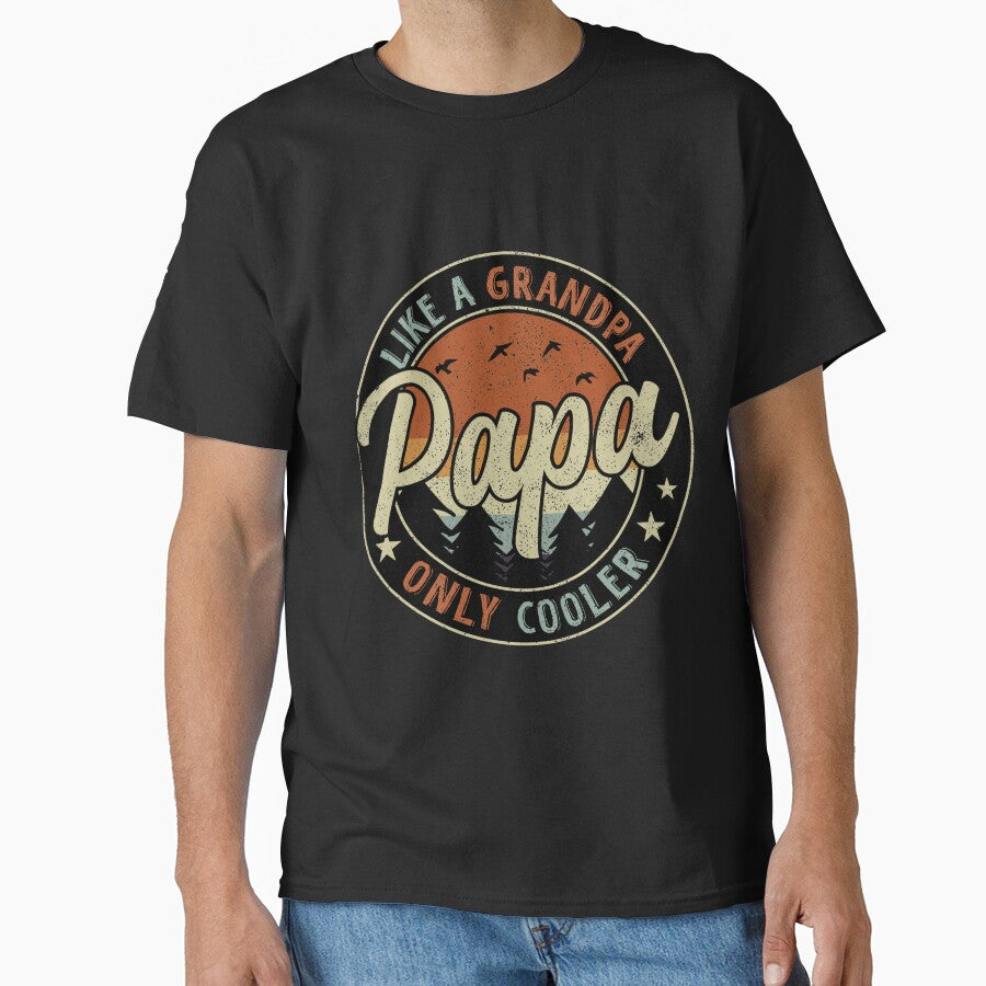 Papa Like A Grandpa Only Cooler Vintage Retro by RetroStyle247