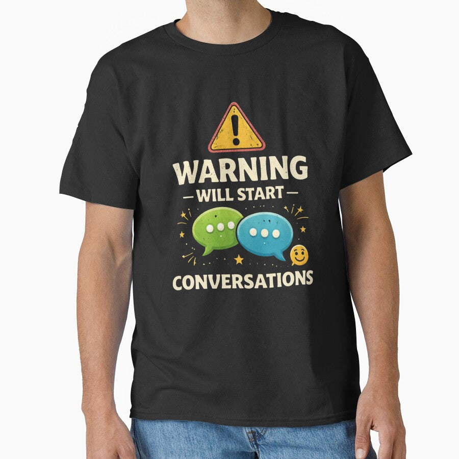 Warning Will Start Conversations Funny Extrovert Humor Design by Tropivaro