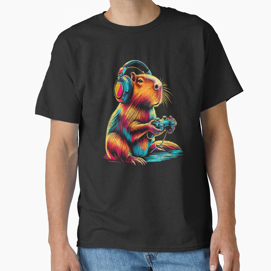 Capybara Gaming - Funny Gamer Capybara Design by JesterKrewArt