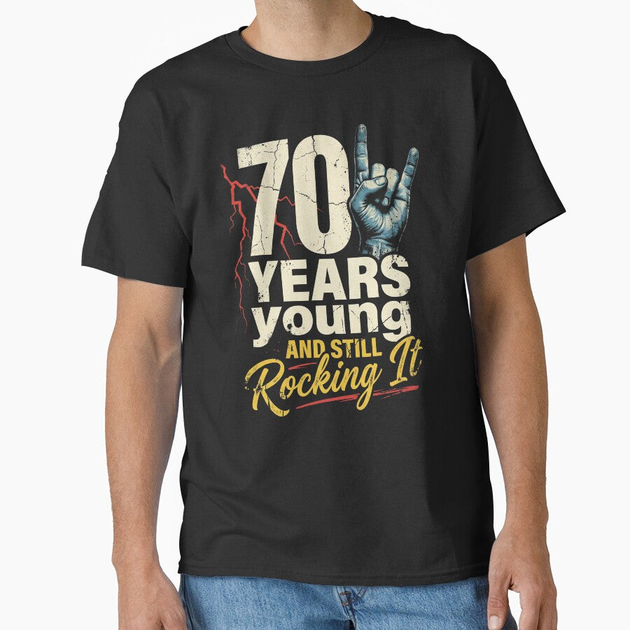 70 Years Young And Still Rocking It Birthday by AdyKurniawan