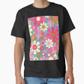 Groovy Retro 60s 70s Floral Pattern Pink Blue Olive by kierkegaard