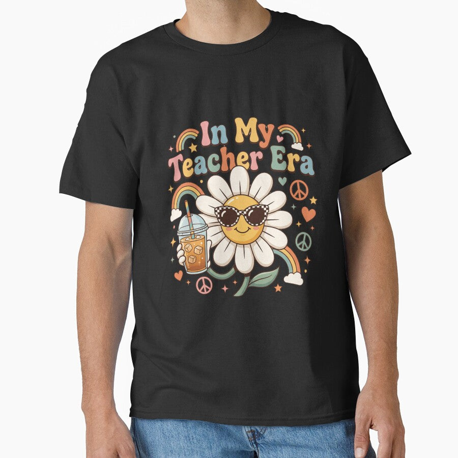 Funny Groovy Teacher Shirt - In My Teacher Era Daisy Iced Coffee by Uglyandcute