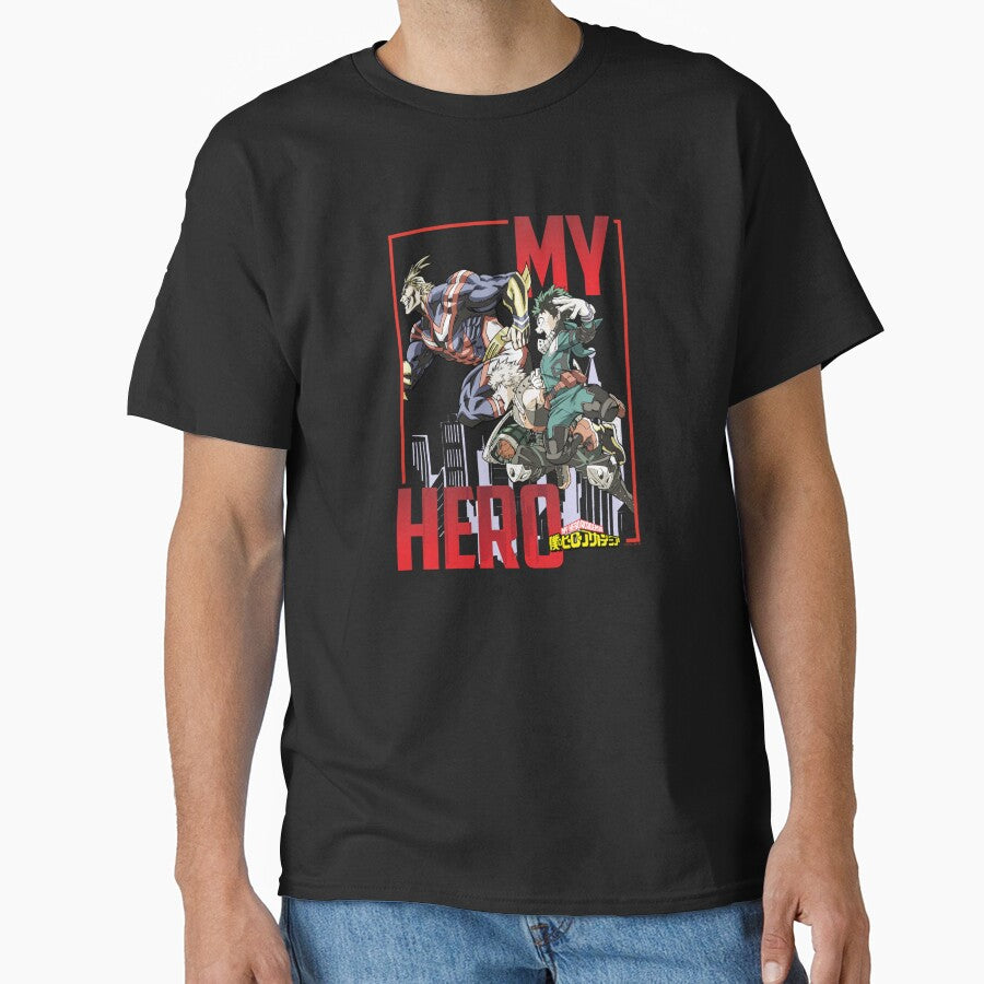 MHA All Might Deku and Bakugo Anime Long Sleeve T-Shirt by NicholasSpencer