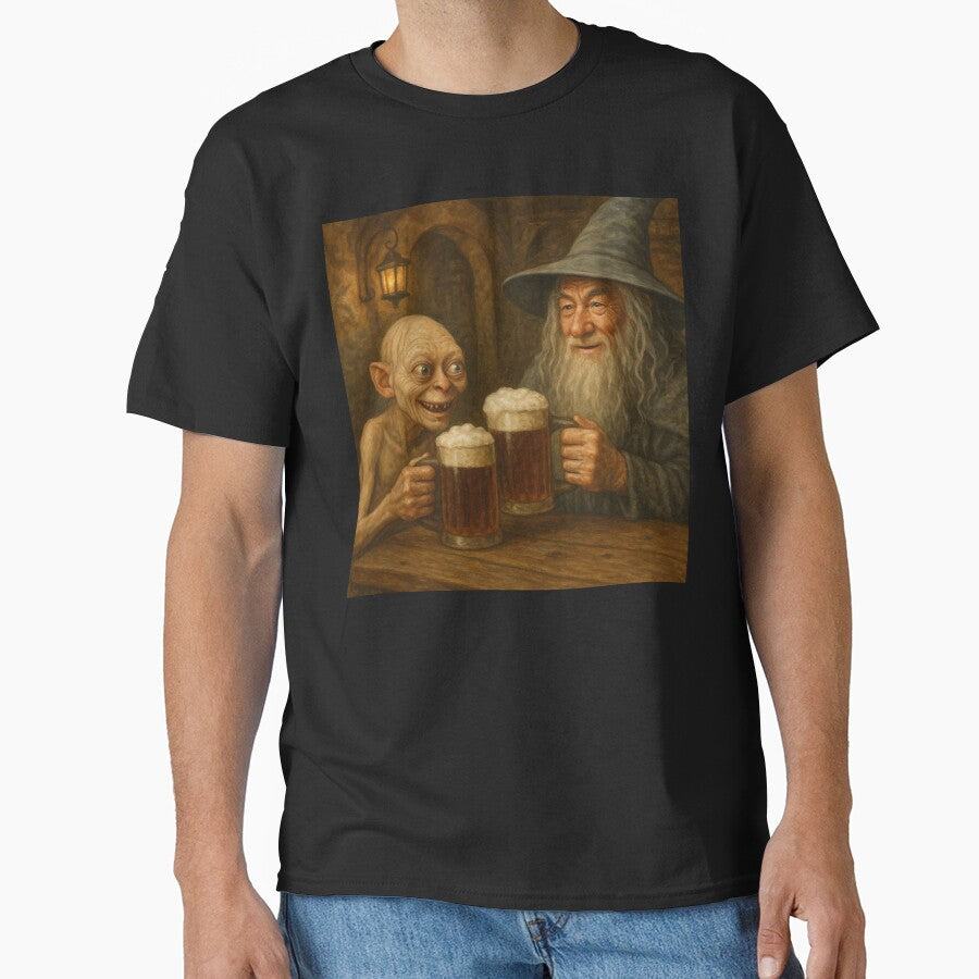 Gollum and Gandalf drinking beer by AndrewWorld